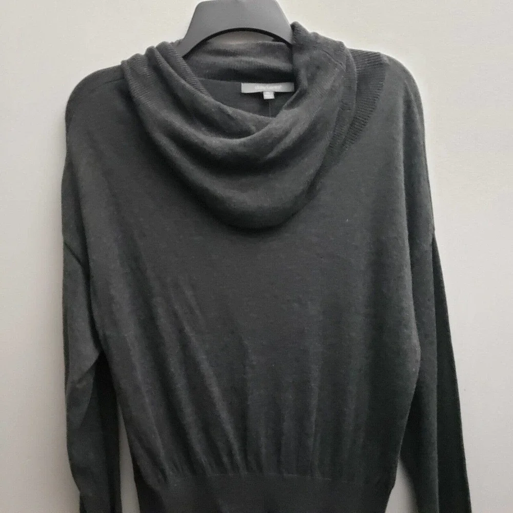 Daisy Fuentes Cowl Neck Sweater Dress XL Solid Gray Long Sleeves Midi NWT - Picture 2 of 6